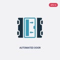 Two color automated door vector icon from smart home concept. isolated blue automated door vector sign symbol can be use for web, Royalty Free Stock Photo