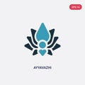 Two color ayyavazhi vector icon from religion concept. isolated blue ayyavazhi vector sign symbol can be use for web, mobile and