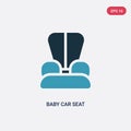 Two color baby car seat vector icon from kids and baby concept. isolated blue baby car seat vector sign symbol can be use for web Royalty Free Stock Photo