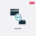 Two color backlink vector icon from networking concept. isolated blue backlink vector sign symbol can be use for web, mobile and