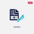 Two color bailment vector icon from business concept. isolated blue bailment vector sign symbol can be use for web, mobile and Royalty Free Stock Photo