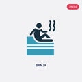 Two color banja vector icon from sauna concept. isolated blue banja vector sign symbol can be use for web, mobile and logo. eps 10