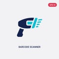 Two color barcode scanner vector icon from e-commerce concept. isolated blue barcode scanner vector sign symbol can be use for web Royalty Free Stock Photo