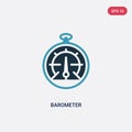 Two color barometer vector icon from nautical concept. isolated blue barometer vector sign symbol can be use for web, mobile and