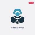 Two color baseball player vector icon from professions & jobs concept. isolated blue baseball player vector sign symbol can be use Royalty Free Stock Photo