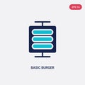 Two color basic burger vector icon from business concept. isolated blue basic burger vector sign symbol can be use for web, mobile