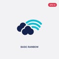 Two color basic rainbow vector icon from education concept. isolated blue basic rainbow vector sign symbol can be use for web,