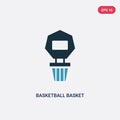 Two color basketball basket vector icon from sports concept. isolated blue basketball basket vector sign symbol can be use for web Royalty Free Stock Photo