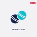 Two color bath salts bomb vector icon from beauty concept. isolated blue bath salts bomb vector sign symbol can be use for web,