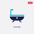 Two color bathtube vector icon from holidays concept. isolated blue bathtube vector sign symbol can be use for web, mobile and