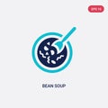 Two color bean soup vector icon from food concept. isolated blue bean soup vector sign symbol can be use for web, mobile and logo