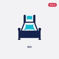 Two color bed vector icon from furniture concept. isolated blue bed vector sign symbol can be use for web, mobile and logo. eps 10 Royalty Free Stock Photo