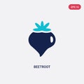 Two color beetroot vector icon from fruits concept. isolated blue beetroot vector sign symbol can be use for web, mobile and logo