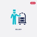 Two color bellboy vector icon from hotel concept. isolated blue bellboy vector sign symbol can be use for web, mobile and logo.