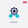 Two color best seller vector icon from cryptocurrency economy concept. isolated blue best seller vector sign symbol can be use for Royalty Free Stock Photo