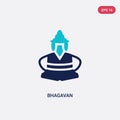 Two color bhagavan vector icon from india concept. isolated blue bhagavan vector sign symbol can be use for web, mobile and logo.