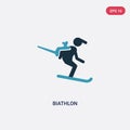 Two color biathlon vector icon from sports concept. isolated blue biathlon vector sign symbol can be use for web, mobile and logo