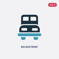 Two color big bus front vector icon from mechanicons concept. isolated blue big bus front vector sign symbol can be use for web, Royalty Free Stock Photo