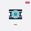 Two color bindi vector icon from religion concept. isolated blue bindi vector sign symbol can be use for web, mobile and logo. eps