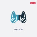 Two color binocular vector icon from nautical concept. isolated blue binocular vector sign symbol can be use for web, mobile and
