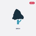 Two color birch vector icon from nature concept. isolated blue birch vector sign symbol can be use for web, mobile and logo. eps