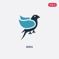 Two color birds vector icon from logo concept. isolated blue birds vector sign symbol can be use for web, mobile and logo. eps 10