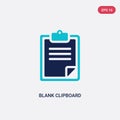 Two color blank clipboard vector icon from education concept. isolated blue blank clipboard vector sign symbol can be use for web Royalty Free Stock Photo