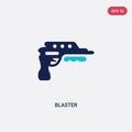 Two color blaster vector icon from future technology concept. isolated blue blaster vector sign symbol can be use for web, mobile