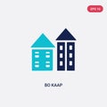 Two color bo kaap vector icon from culture concept. isolated blue bo kaap vector sign symbol can be use for web, mobile and logo.