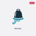 Two color boat bell vector icon from nautical concept. isolated blue boat bell vector sign symbol can be use for web, mobile and