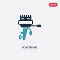 Two color boat engine vector icon from nautical concept. isolated blue boat engine vector sign symbol can be use for web, mobile