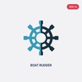 Two color boat rudder vector icon from people skills concept. isolated blue boat rudder vector sign symbol can be use for web,