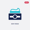 Two color body cream vector icon from hygiene concept. isolated blue body cream vector sign symbol can be use for web, mobile and