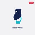 Two color body shaming vector icon from hygiene concept. isolated blue body shaming vector sign symbol can be use for web, mobile