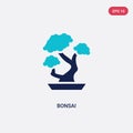 Two color bonsai vector icon from ecology concept. isolated blue bonsai vector sign symbol can be use for web, mobile and logo.