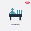Two color book keeper vector icon from people concept. isolated blue book keeper vector sign symbol can be use for web, mobile and Royalty Free Stock Photo