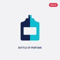 Two color bottle of perfume vector icon from art concept. isolated blue bottle of perfume vector sign symbol can be use for web, Royalty Free Stock Photo