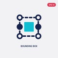 Two color bounding box vector icon from geometric figure concept. isolated blue bounding box vector sign symbol can be use for web