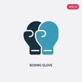 Two color boxing glove vector icon from sports concept. isolated blue boxing glove vector sign symbol can be use for web, mobile