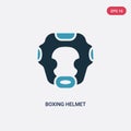 Two color boxing helmet vector icon from security concept. isolated blue boxing helmet vector sign symbol can be use for web,