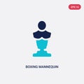 Two color boxing mannequin vector icon from gym and fitness concept. isolated blue boxing mannequin vector sign symbol can be use