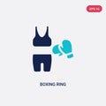 Two color boxing ring vector icon from fashion concept. isolated blue boxing ring vector sign symbol can be use for web, mobile