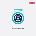 Two color braised abalone vector icon from food and restaurant concept. isolated blue braised abalone vector sign symbol can be