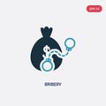 Two color bribery vector icon from law and justice concept. isolated blue bribery vector sign symbol can be use for web, mobile
