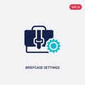 Two color briefcase settings vector icon from business concept. isolated blue briefcase settings vector sign symbol can be use for Royalty Free Stock Photo