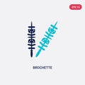 Two color brochette vector icon from food concept. isolated blue brochette vector sign symbol can be use for web, mobile and logo