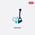 Two color brooming vector icon from gardening concept. isolated blue brooming vector sign symbol can be use for web, mobile and