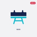 Two color buck vector icon from gym equipment concept. isolated blue buck vector sign symbol can be use for web, mobile and logo.