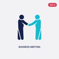 Two color business meeting vector icon from humans concept. isolated blue business meeting vector sign symbol can be use for web, Royalty Free Stock Photo