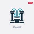 Two color caldarium vector icon from sauna concept. isolated blue caldarium vector sign symbol can be use for web, mobile and logo